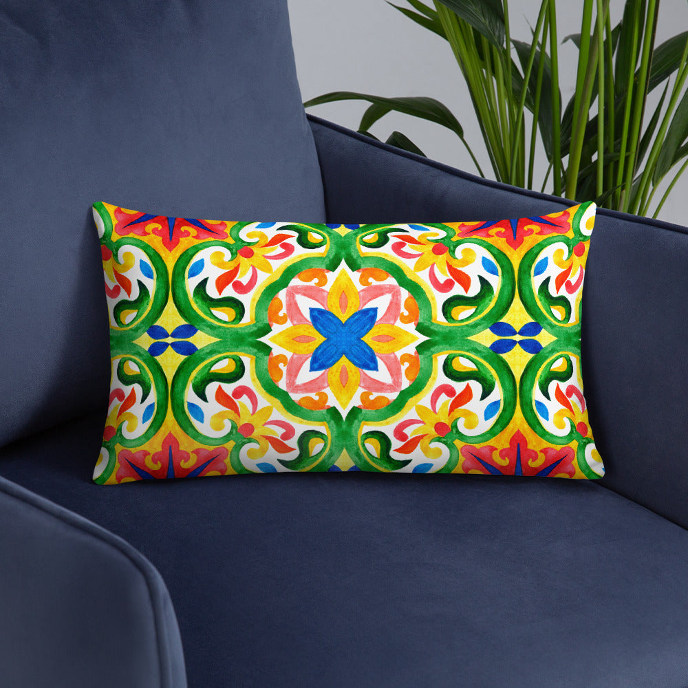 Green Tiles Luxury Pillow