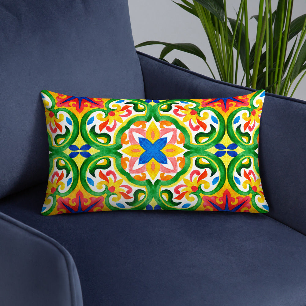 Green Tiles Luxury Pillow