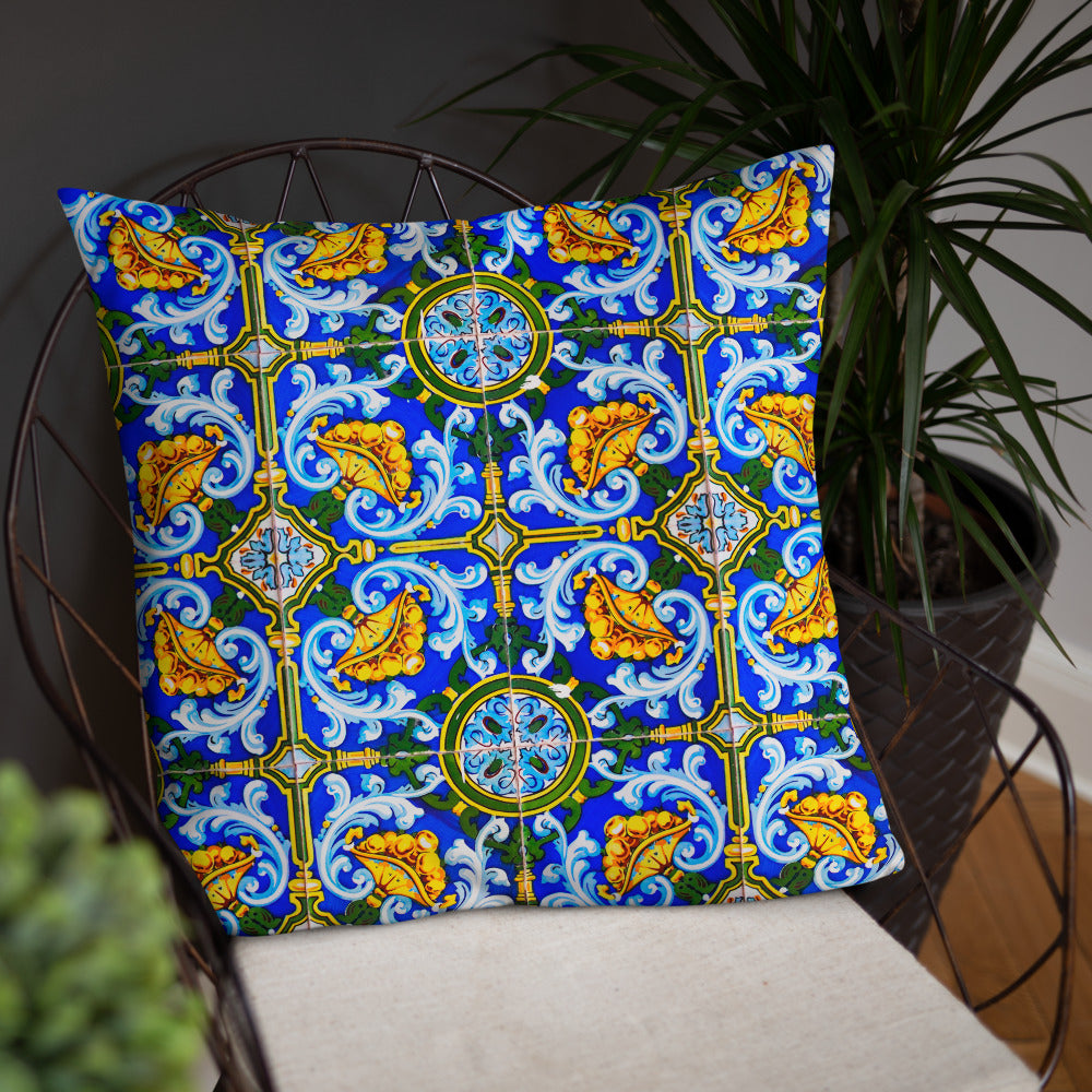 Blue Tiles Luxury Pillow