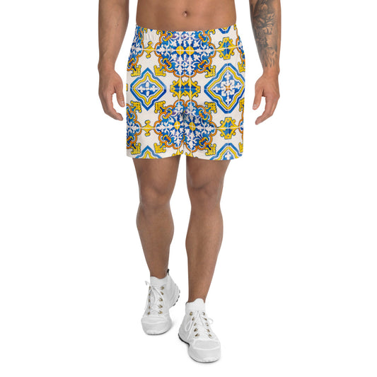 GM Tiles Men's Athletic Long Shorts